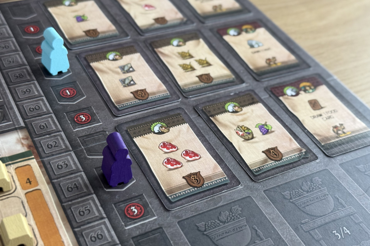 During the auction you're balancing food cards against turn order.