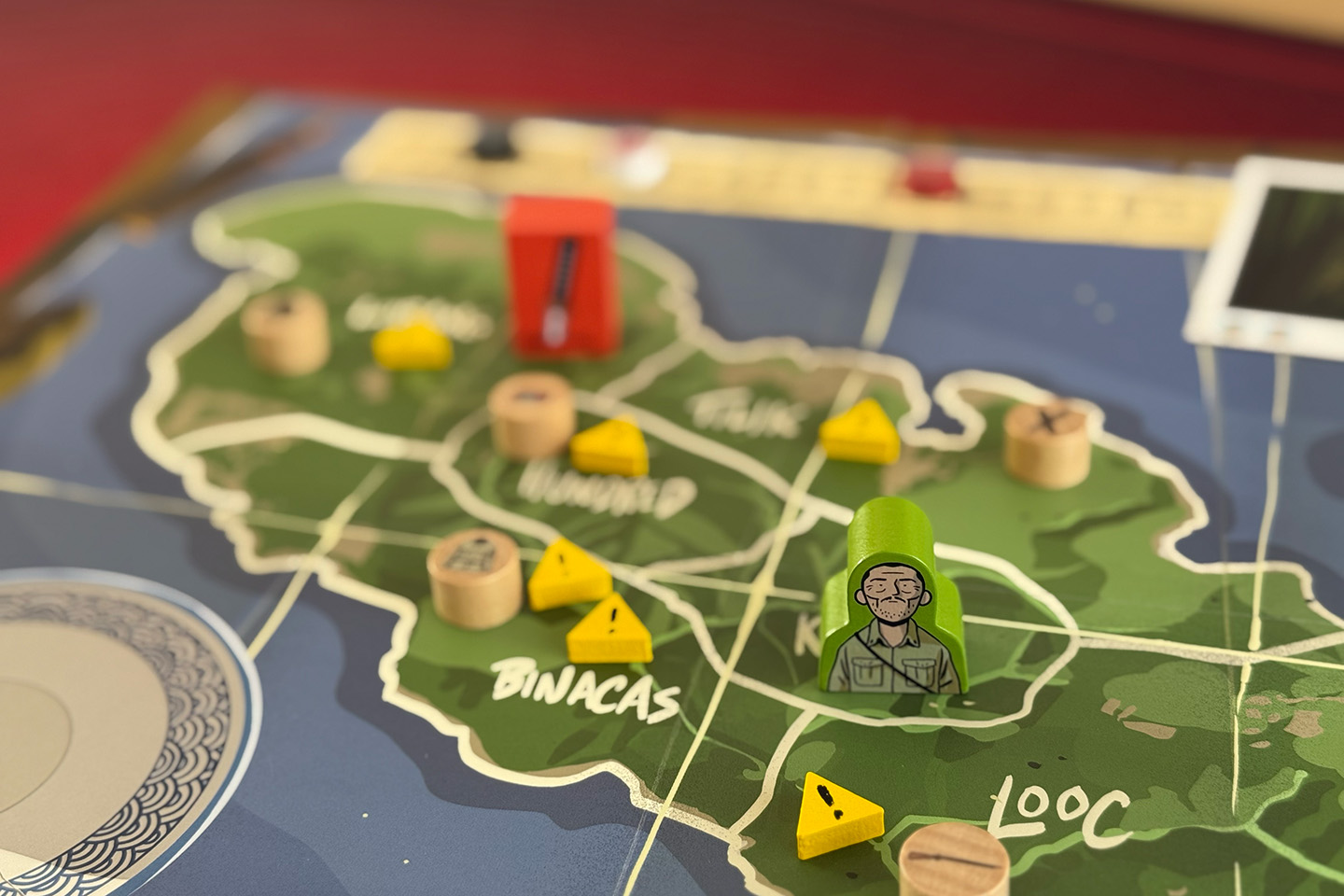 Surrounded by alarm tokens.