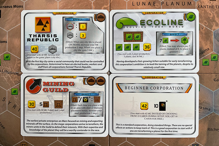 A few of the corporation cards.